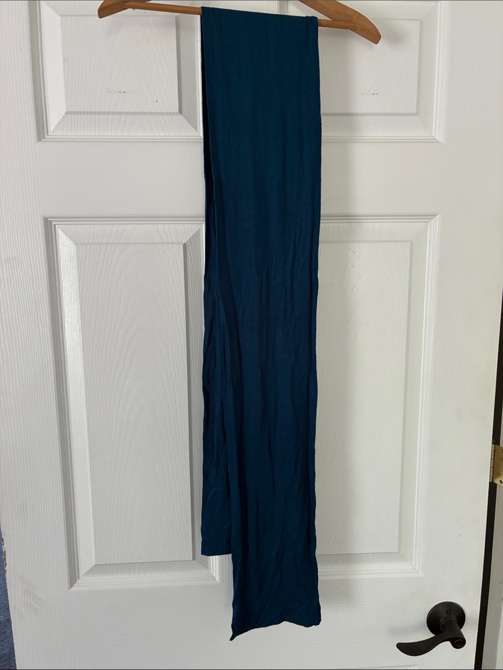 Narrow Greenish-Blue Head Wrap Scarf Soft Fabric